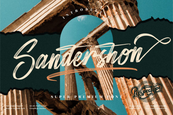 Sandershon: A Bold, Modern Script Font for Real Small Businesses